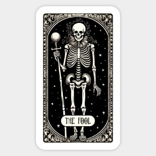 The Fool Skeleton Tarot Card Sticker